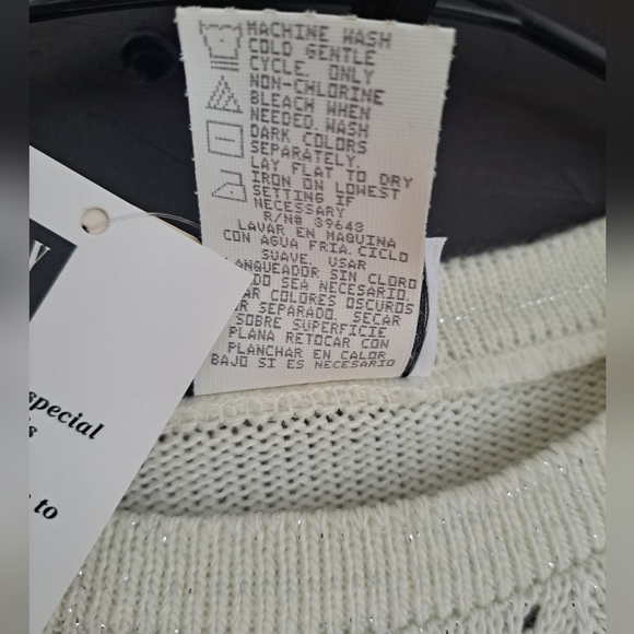 NWT Vintage Cape Cod Sportswear Pastel Pink Green White Metallic Sweater Size M - Picture 10 of 11